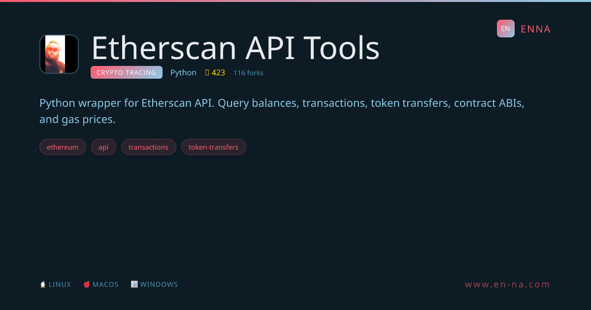 Etherscan API Tools - Crypto Tracing - ENNA