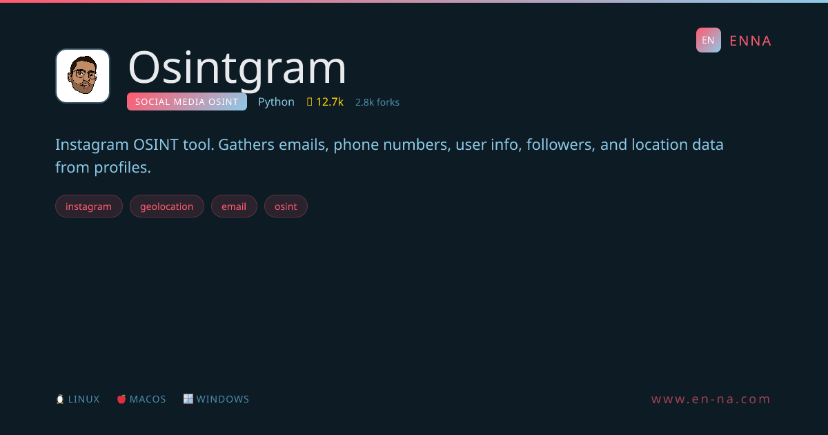 Osintgram - Social Media OSINT - ENNA