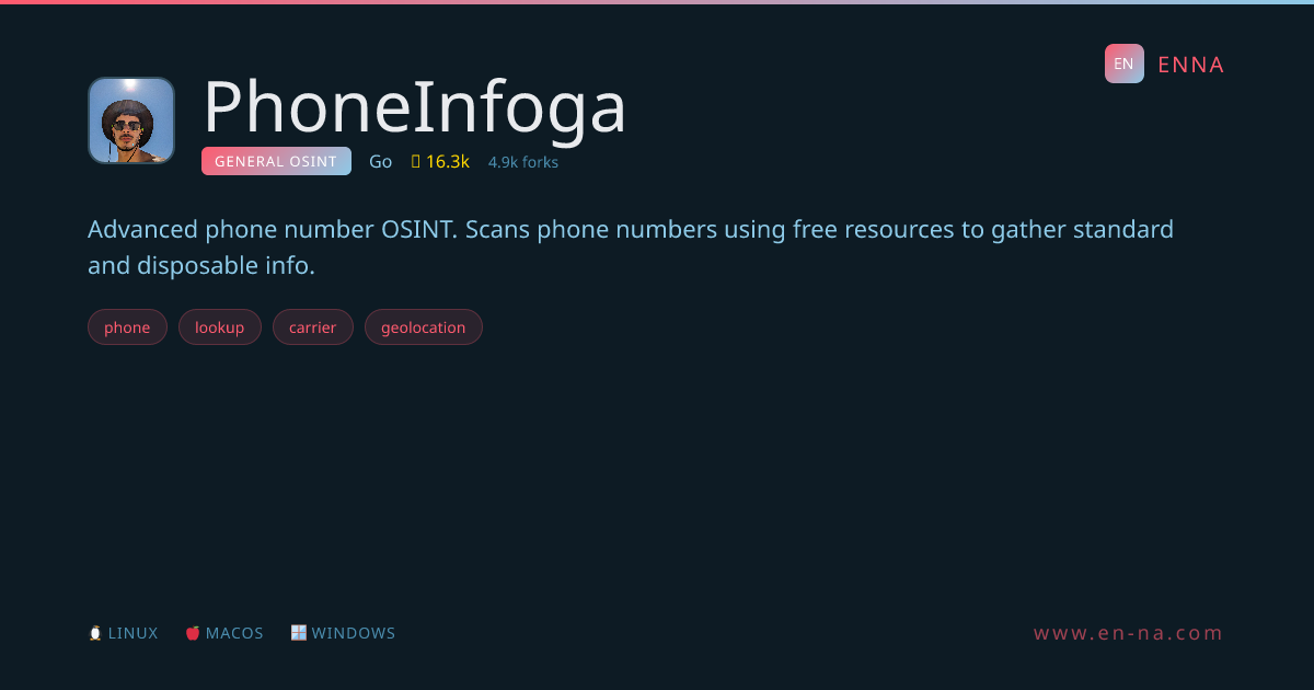 PhoneInfoga - General OSINT - ENNA